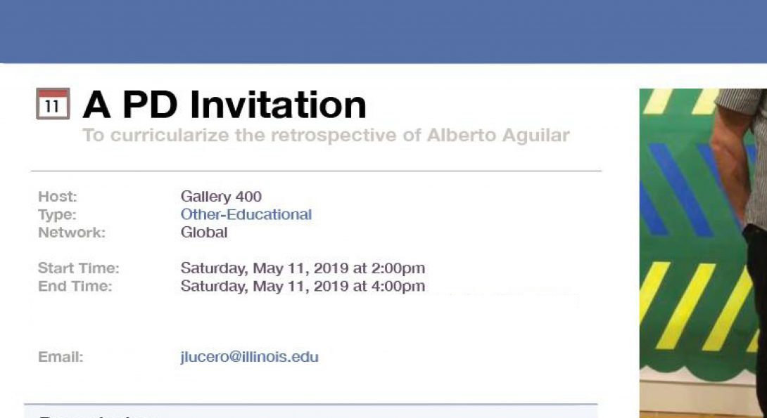 A photograph of a facebook invitation. From a computer screen, the invite says “A PD Invitation”.