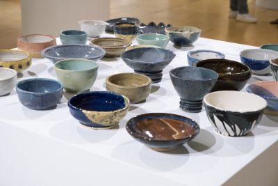 Array of ceramic bowls for the Third Empty Bowls Fundraiser